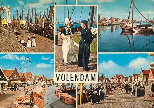 Netherlands Volendam traditional costumes sailing vessels