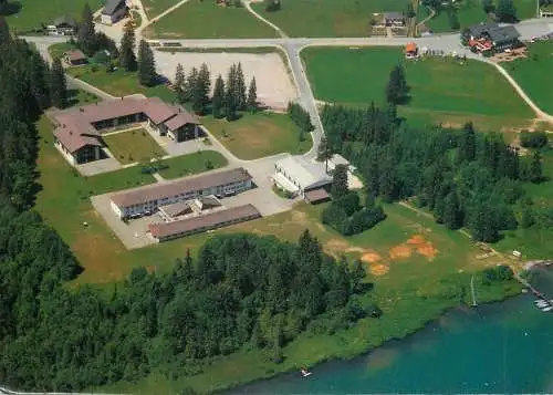 Switzerland  Camp Lac Noir Schwarzsee aerial view