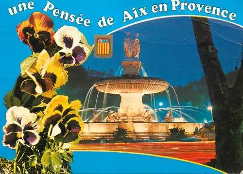 France Aix en Provence grande fontaine sur la rotonde