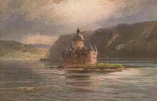 AK Germany die Pfalz Rhein bei Kaub