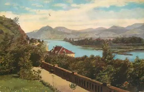 AK Germany Rolandseck Nonnenwerth und das Siebengebirge