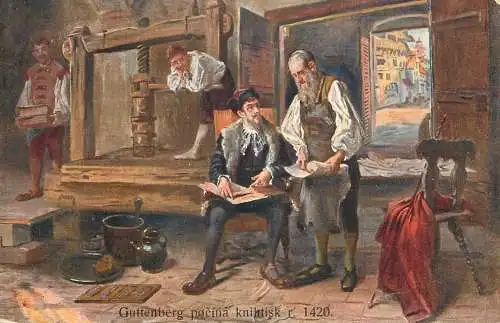Czech Republic - The History of Prague prolific publisher pinx. F. J. Jedlička picture old postcard