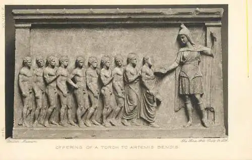 United Kingdom England London British museum fresco offering a torch to Artemis Bendis