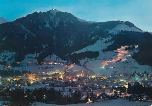 Austria Kitzbuhel  Tirol mit Nachtpiste panorama