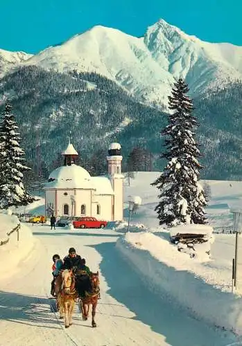 Austria Seefeld Tirol Schlittenfahrt beim Seekirchlein