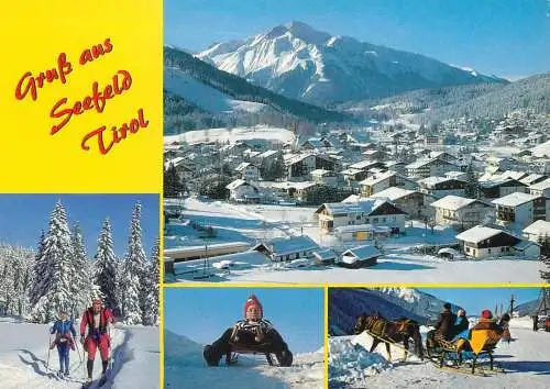 Austria Grusse aus Seefeld Tirol several winter scenes