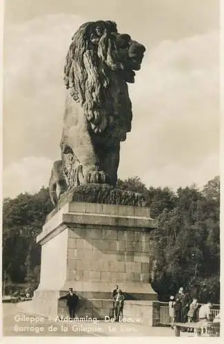 cpa Belgique Gileppe (Dam) lion