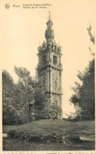 cpa Belgique Mons square du chateau