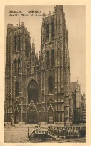 cpa Belgique Bruxelles Sainte Michel et Gudule church