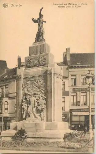 cpa Belgique Oostende monument