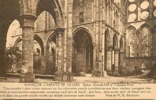 cpa Belgique Abbaye de Villers ruines de l'eglise