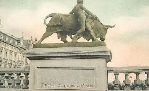 cpa Belgique Liege le taureau de Mignon