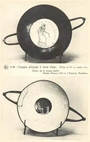 cpa Belgique Bruxelles royal museum coupes attiques a fond blanc