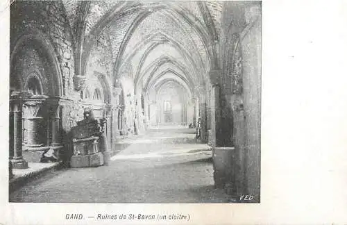 cpa Belgique Gand ruines St. Bavon