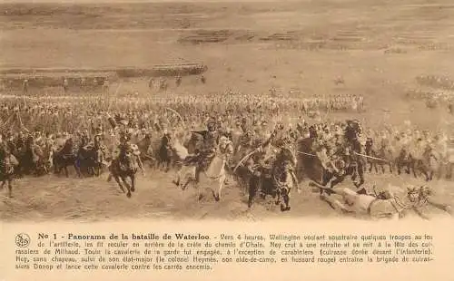 cpa Belgique Waterloo panorama de la bataille