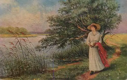 "Facsimile-Olgemalde" Deutsche Meister F. Gern - Ein Ferientag