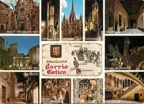 Spain Barcelona Barrio Gotico several sights