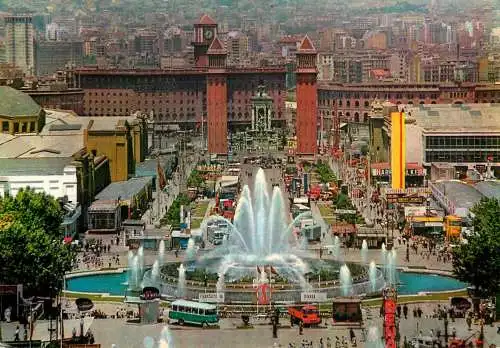 Spain Barcelona Montjuich Park Mammoth Fountain