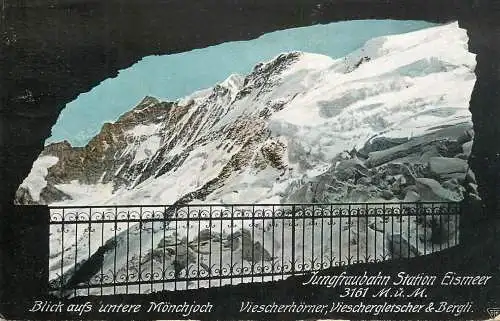Jungfraubahn Station Eismeer Blick untere Monchjoch