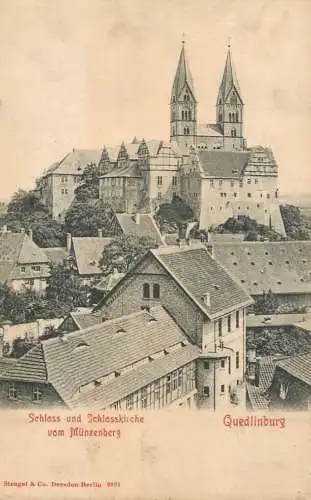 Quedlinburg Schloss und Schlosskirche vom Munzenberg