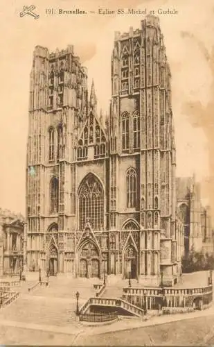 cpa Belgique Bruxelles eglise S.S. Michel et Gudule
