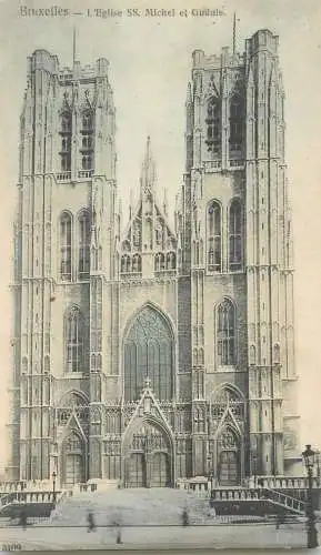 cpa Belgique Bruxelles eglise Ste Gudule