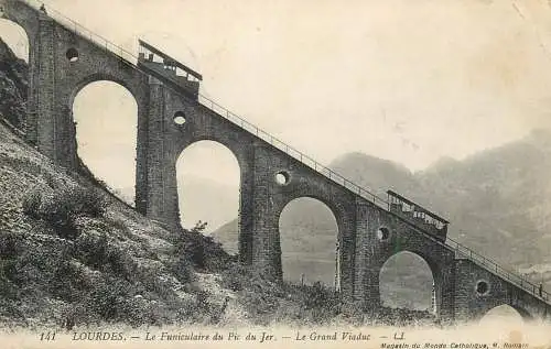 cpa France Lourdes le funiculaire du Pic du Jer