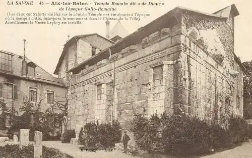 cpa France Aix les Bains temple romain