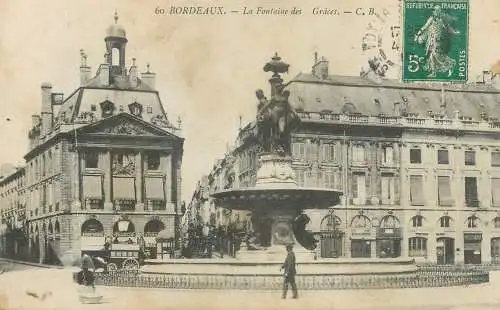 cpa France Bordeaux la fontaine des graces