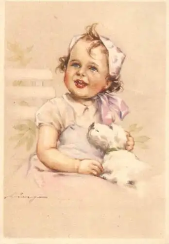 Kind Kunstler Postkarte