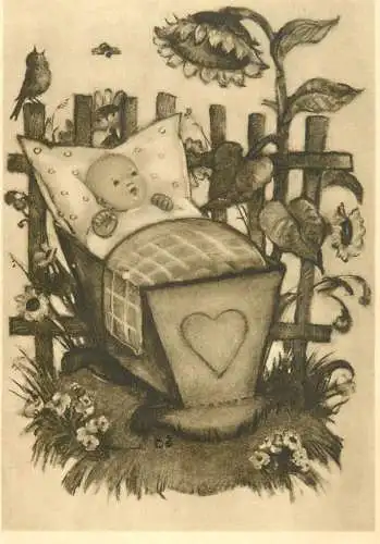 Kunstler Postkarte Hummel