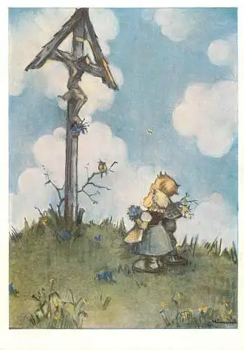 Kunstler Postkarte Hummel