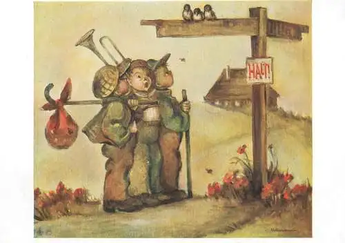 Kunstler Postkarte Hummel
