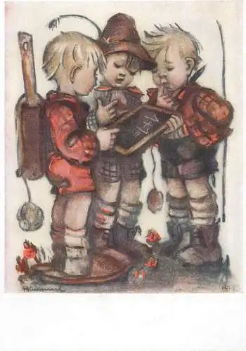 Kunstler Postkarte Hummel
