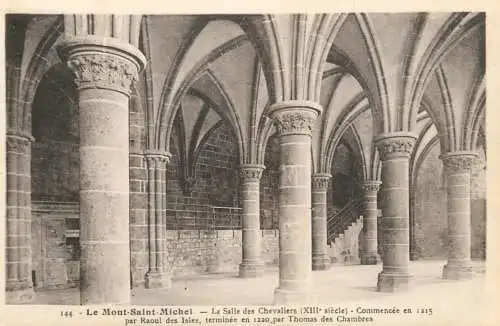 cpa France Le Mont Saint Michel la salle des chevaliers