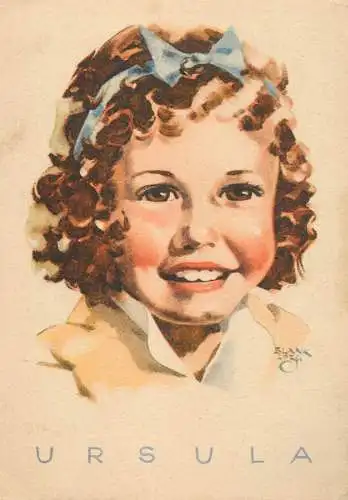 Ursula portrait Leipzig Kunstler Postkarte