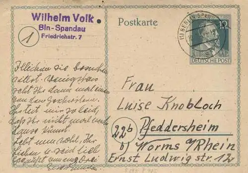 Deutsche Post Postkarte 1948