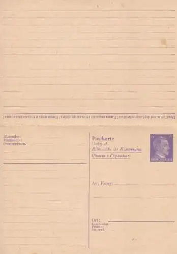 Ganzsachekarte Deutschland mit Antwort / Entier postal carte Allemagne avec réponse