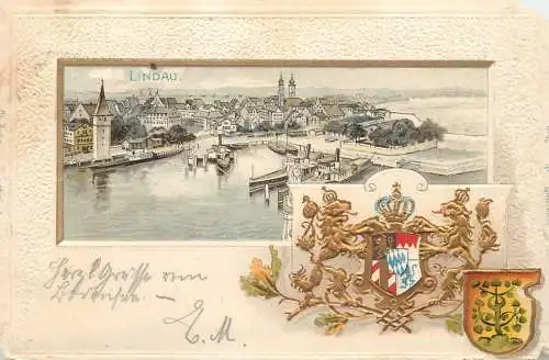 Lindau a. Bodensee 1900 embossed blasson