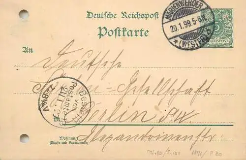Deutsche Reichspost 1899 Marienwerder