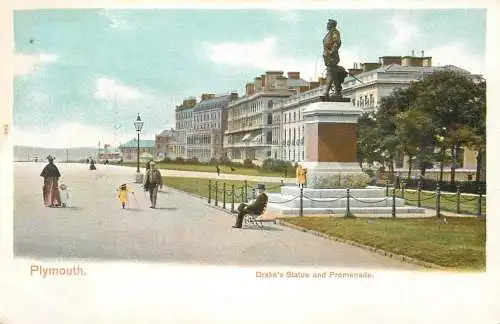 Plymouth Drake`s Statue and Promenade