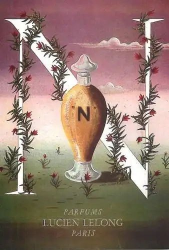 Perfume & beauty advertising postcard parfums Lucien Lelong Paris