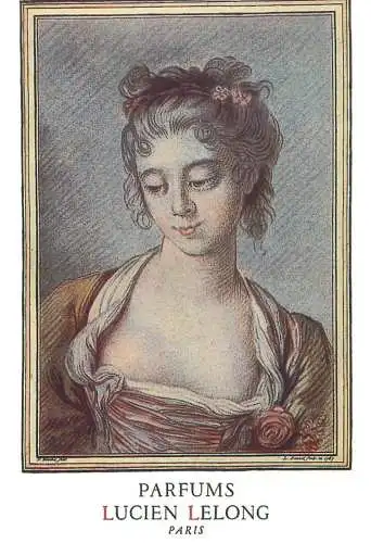 Perfume & beauty advertising postcard parfums Lucien Lelong Paris