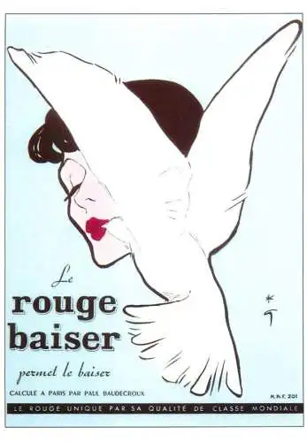 Perfume & beauty advertising postcard le rouge baiser