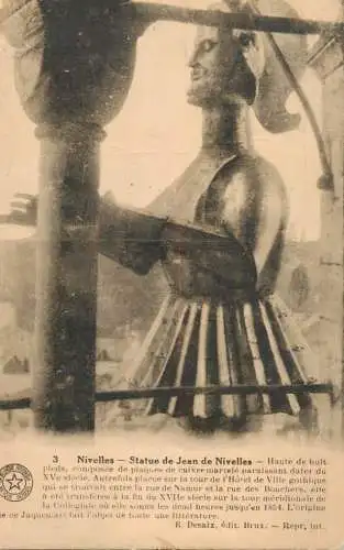 cpa France statue de Jean de Nivelles