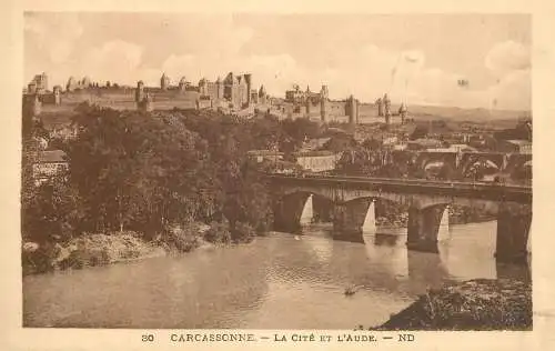 cpa France Carcassonne la cite et l'Aude