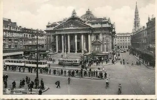 Belgium Bruxelles la bourse tram