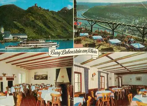 Germany Burg Liebenstein am Rhein Cafe Restaurant multi view