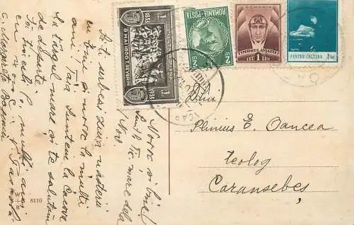 Romania scenic landscape franking stamps