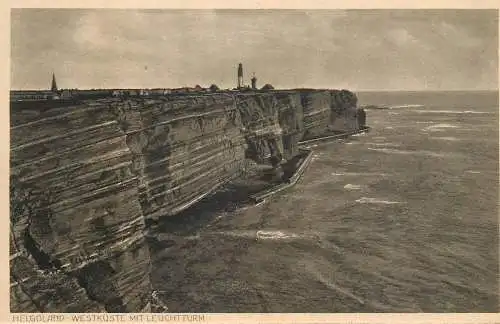 AK Helgoland Westkunste mit Leuchtturm